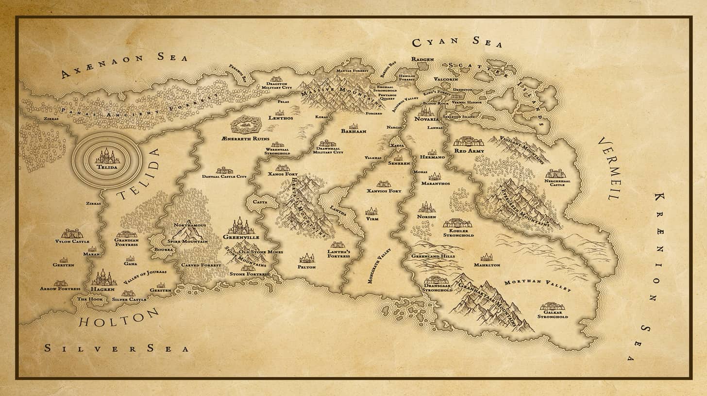 Χάρτης των περιοχών Vermeil, Holton, Telida